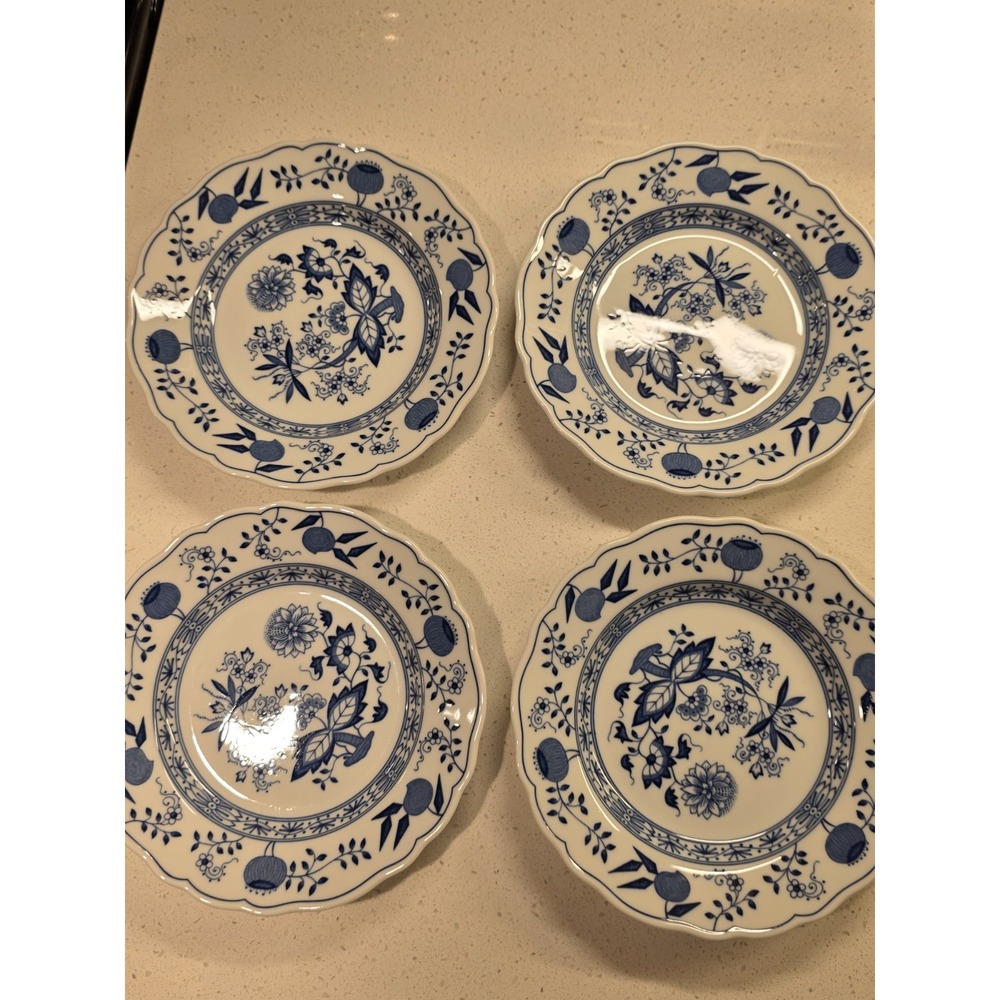 Set of 4 Hutschenreuther Blue Salad Dessert Plates